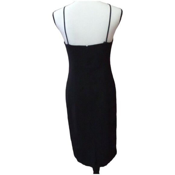 Whimsical Elegance Black Dress Size 6 Evening Sleek Modern Minimalist Chic - Picture 2 of 8